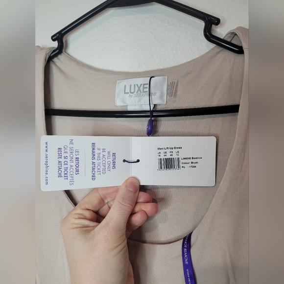 LUXE BY SERAPHINE Long Sleeve Maternity to Nursing Maxi Dress NWT - Picture 7 of 8